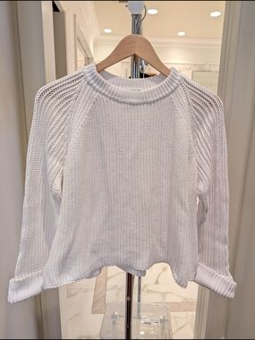 Me+em White Knit Crewneck Sweater